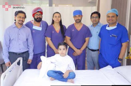 Medical staff with the 7 Year Old Boy Suffering From Chronic Pancreatitis & Bile Duct Stricture after surgery