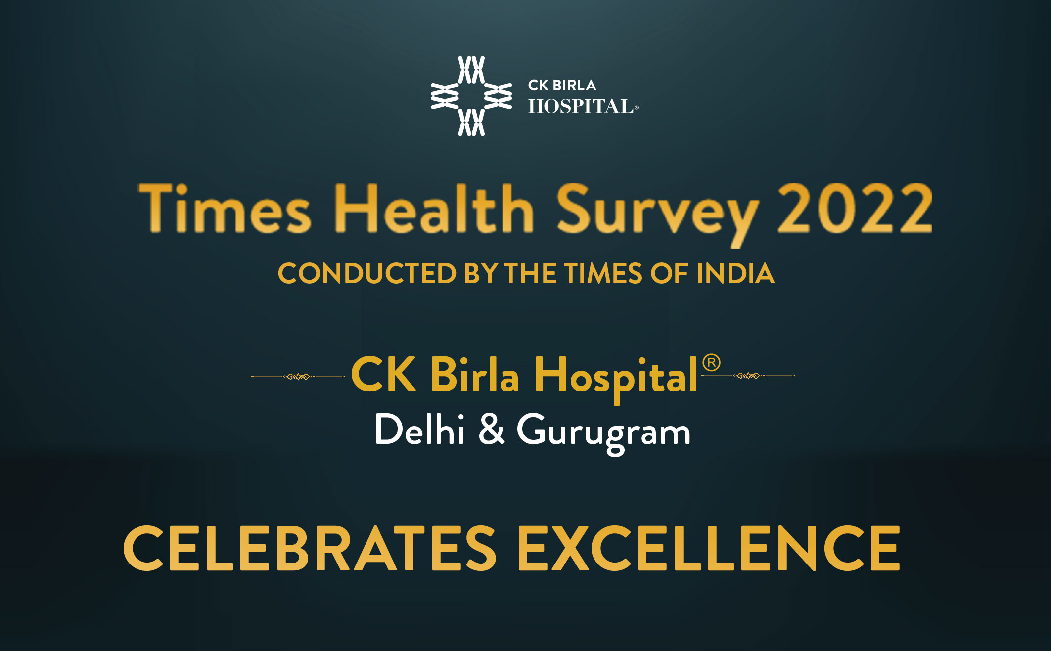 Times Health Survey top 3 positions by CK Birla Hospital
