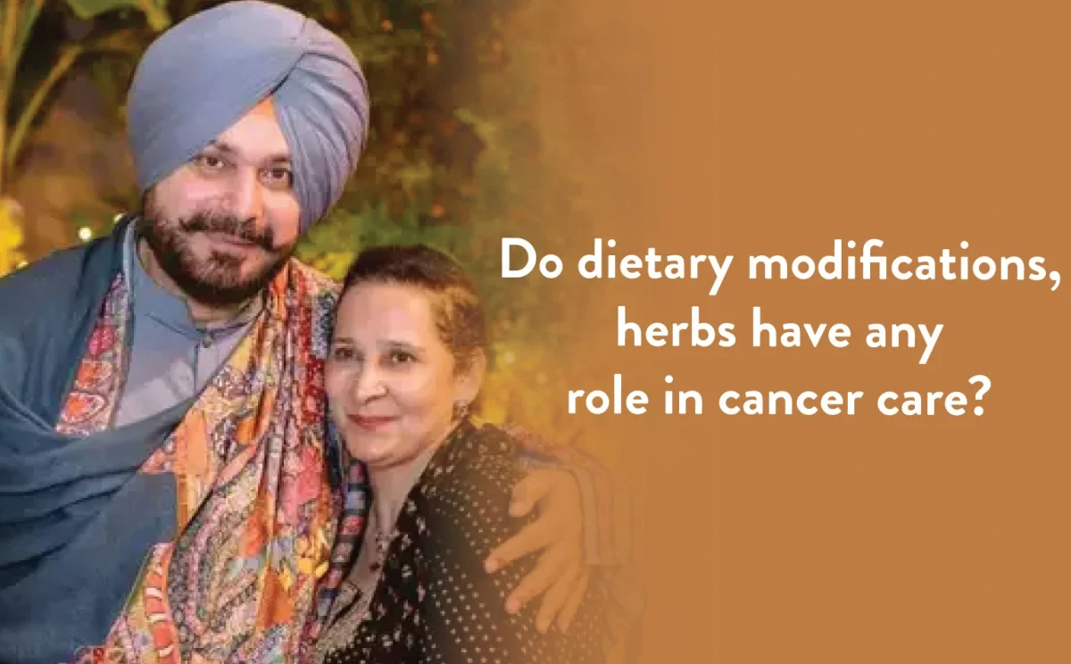 Claims by Sidhu about his Wife that dietary modifications helped beat cancer